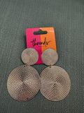 SILVER METAL CIRCLE EARRINGS