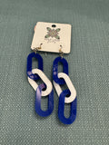 Blue & White Chain Earrings