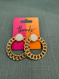 silver chain  hoops