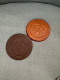 Leather Coaster - Arkansas Football
