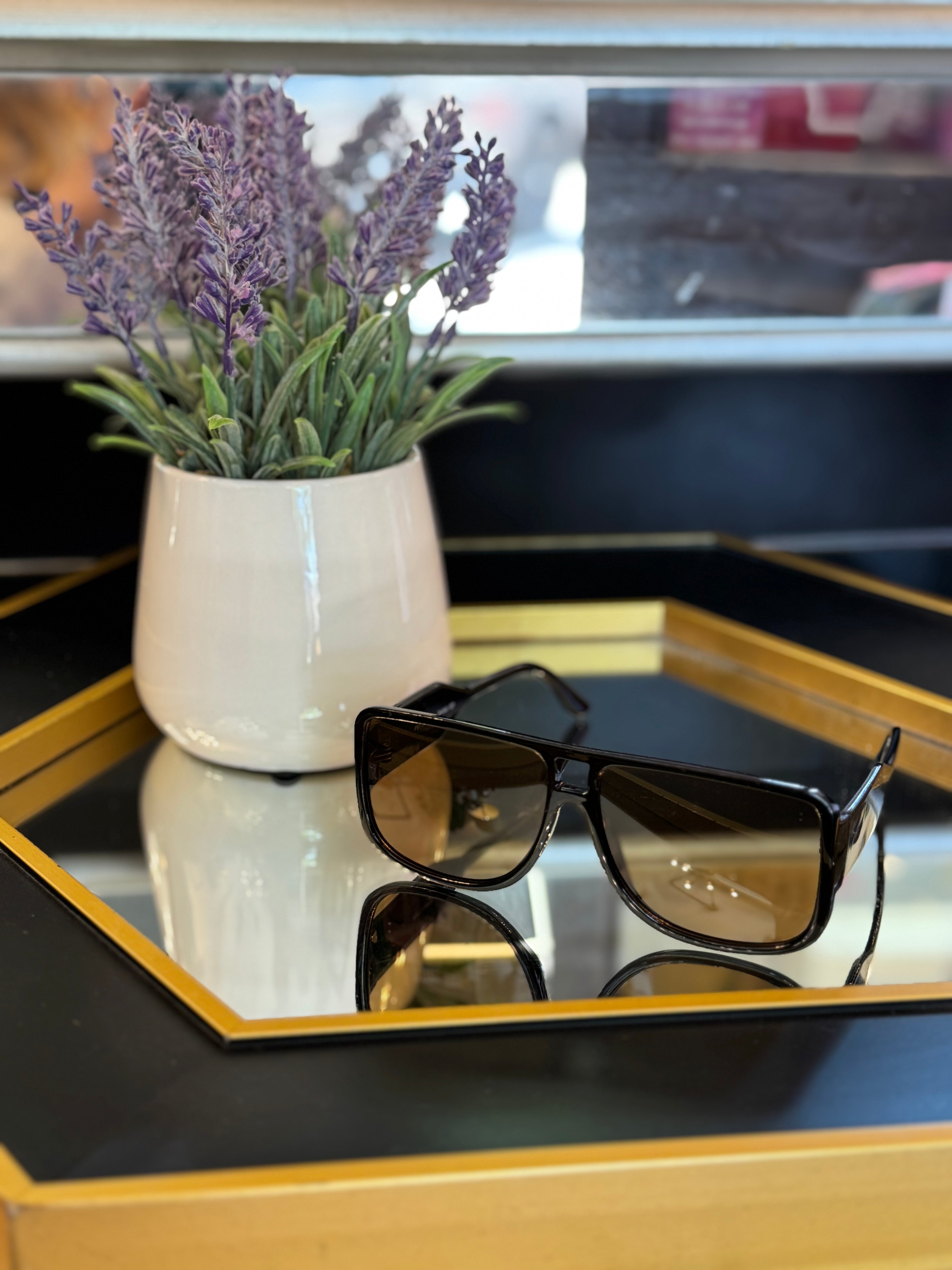 Over-Sized Flat Top Square Aviator Sunglasses