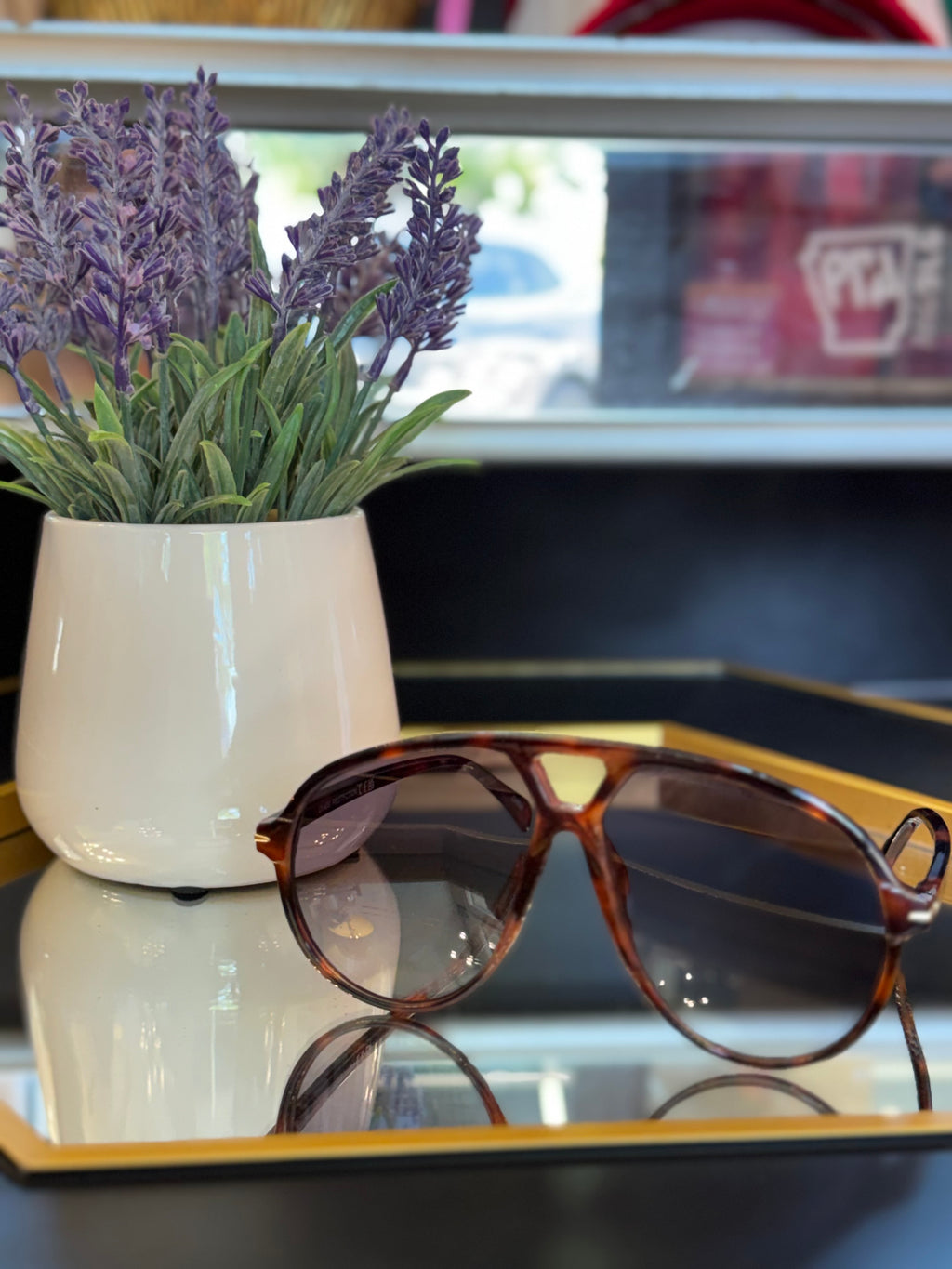Over-Sized Aviator Shield Sunglasses
