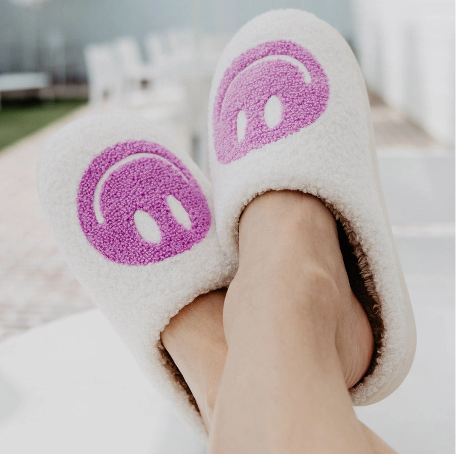 ORCHID HAPPY FACE SLIPPER