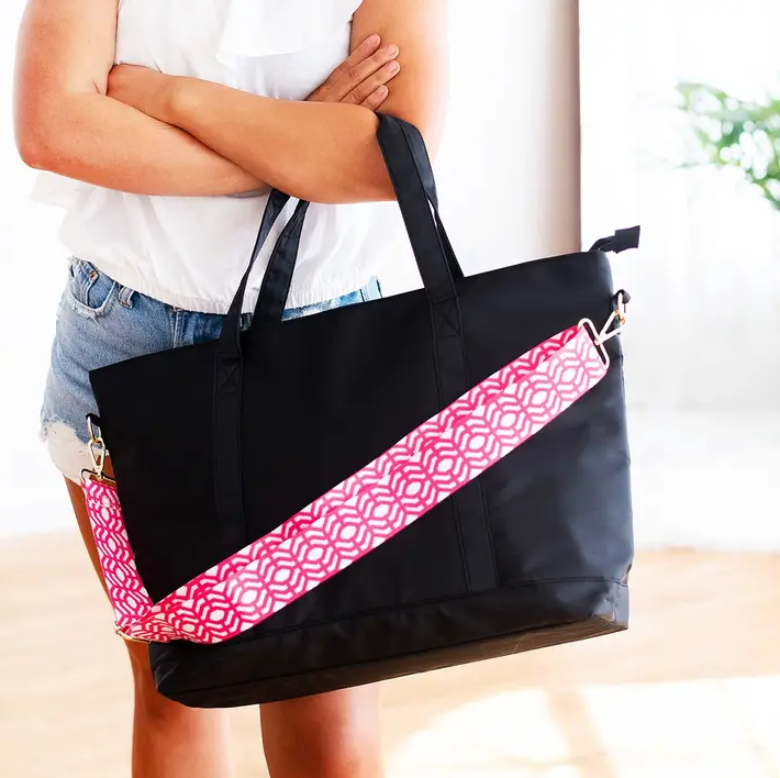 Pink Geometric Crossbody Strap