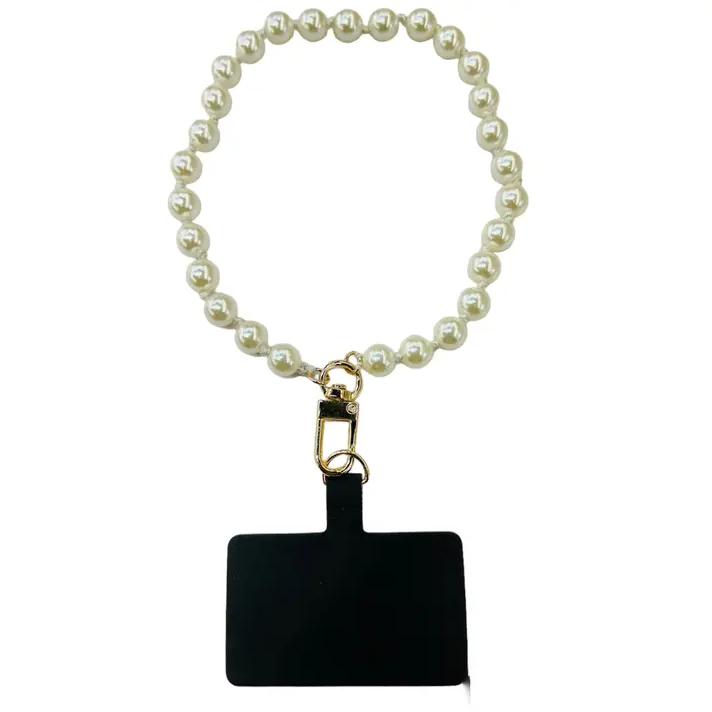 Faux Pearl Phone Wristlet