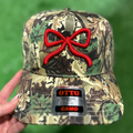 Camo Trucker Hat w/ Embroidered Red Bow