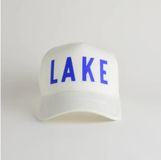 White & Blue Lake Trucker Hat