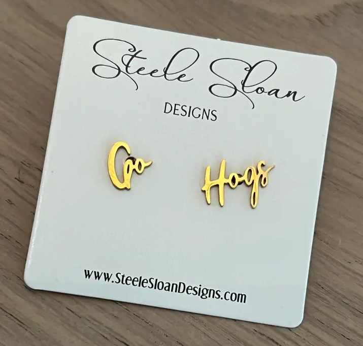 Go Hogs! Gold Earrings