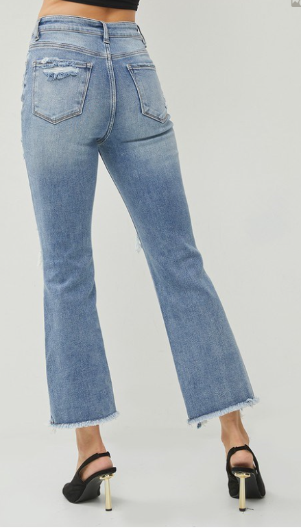 High Rise Size 3 Crop Flare Risen Jean