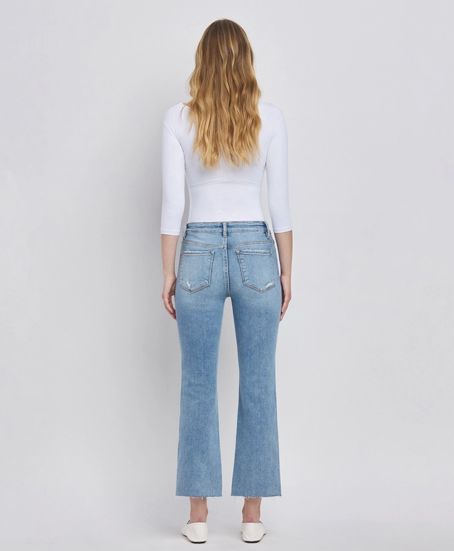 High Rise Kick Flare Light Wash Jean