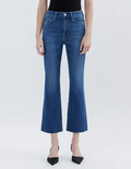 High Rise Raw Hem Kick Flare Jean