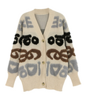 Tan Knit Letter Cardigan
