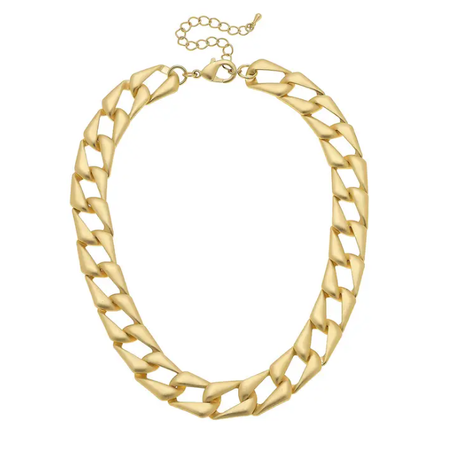 Chiara Statement Necklace In Matte Gold