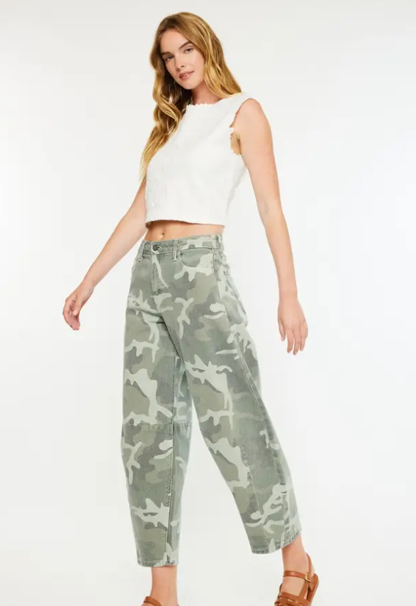 High Rise Camo Horseshoe Fit Jeans