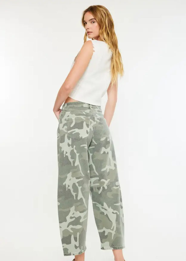 High Rise Camo Horseshoe Fit Jeans