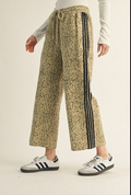 Leopard Sweatpants With Black Stripe Accent