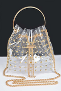 Studded Clear Top Handle Bag