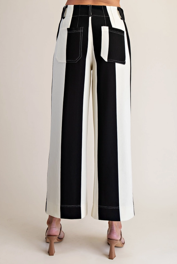 Black Collette Cropped Wide-Leg Stretch Pants