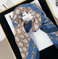 Blue Luxury Chain Print Scarf