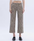 High Rise Leopard Wide Leg Jeans