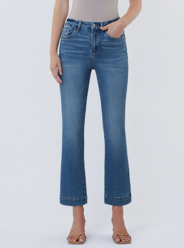 Bella High Rise Trouser Crop Hem Flare