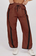 Dark Brown Color Block Jogger Pants