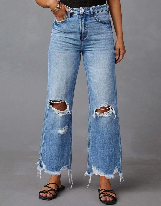 High Rise Distressed Jean
