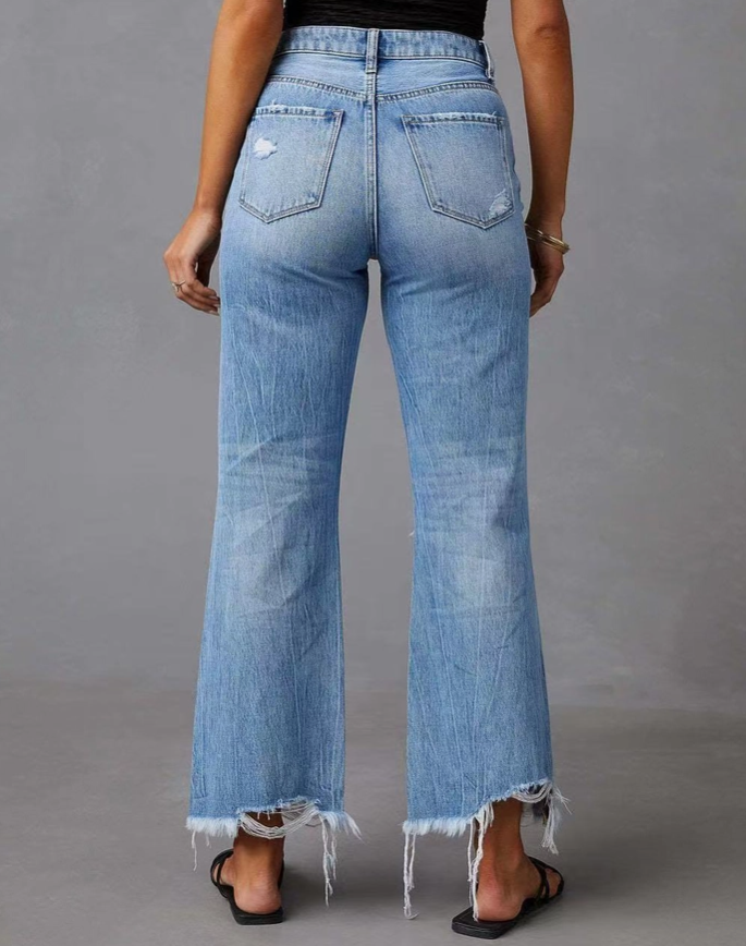 High Rise Distressed Jean