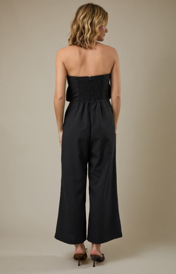 Black Ruffle Bodice Jumpsuit