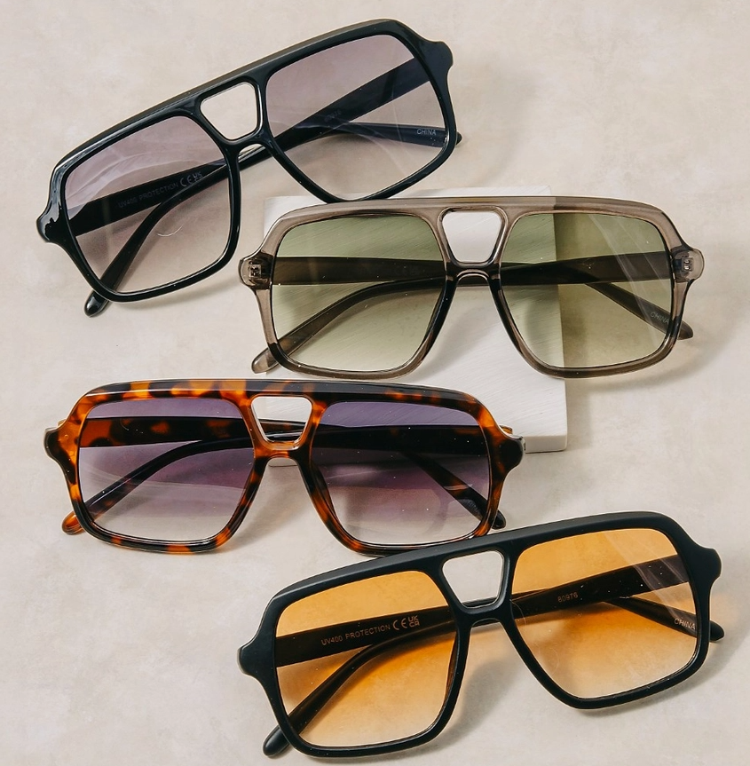 Retro Aviator Acetate Sunglasses