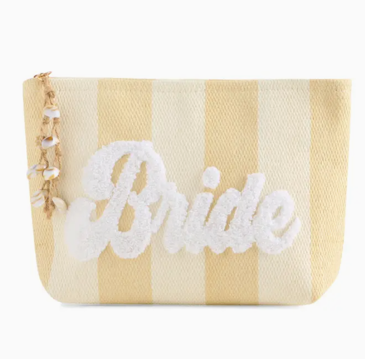 Bride Stripe Zip Pouch