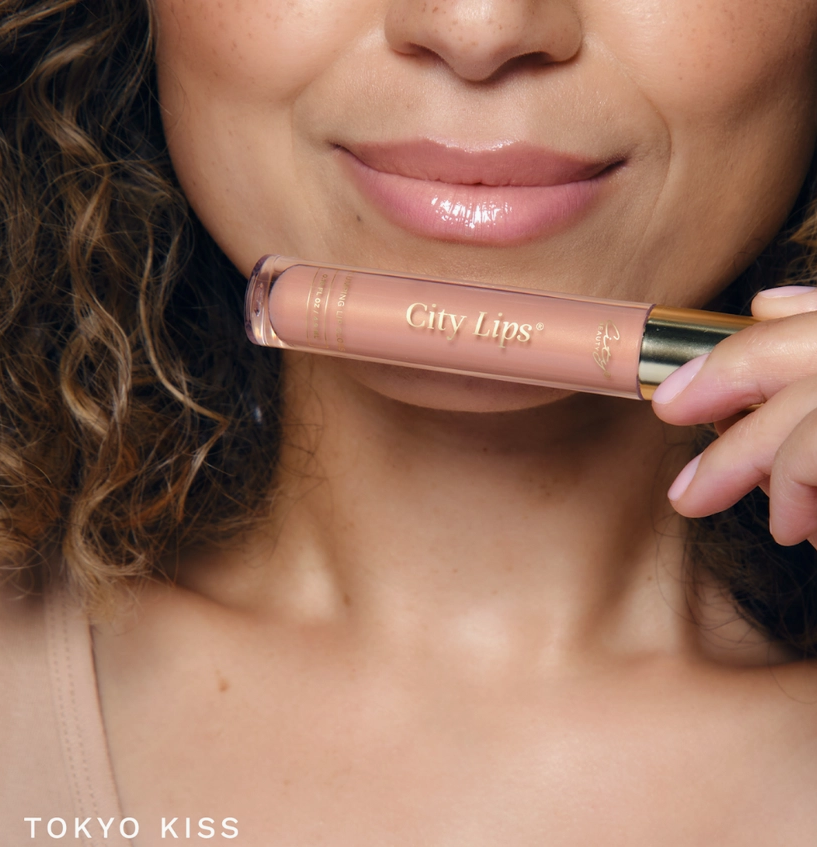 City Lips Plumping Lip Gloss in Tokyo Kiss - Sheer Cool Nude