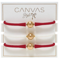 Bali Gold Bracelet of 3 in Red & White