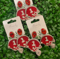 Beaded Red Football Helmet Earrings