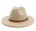 Beige Jazz Brim Hat