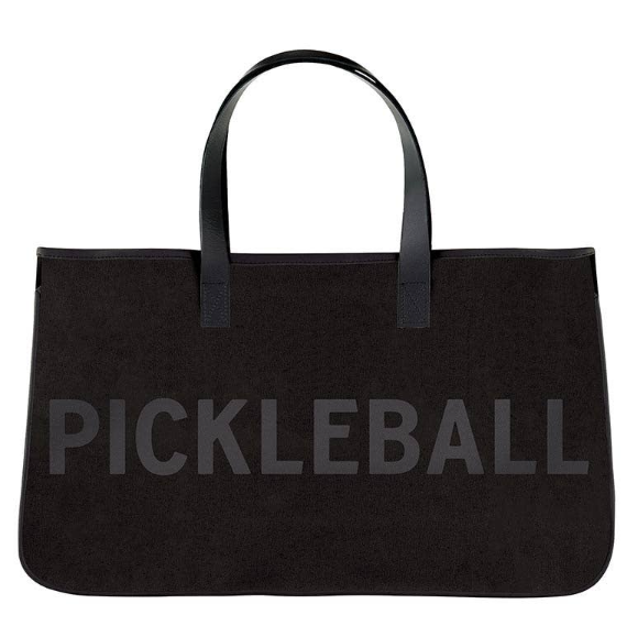 Black Canvas Tote - Pickleball