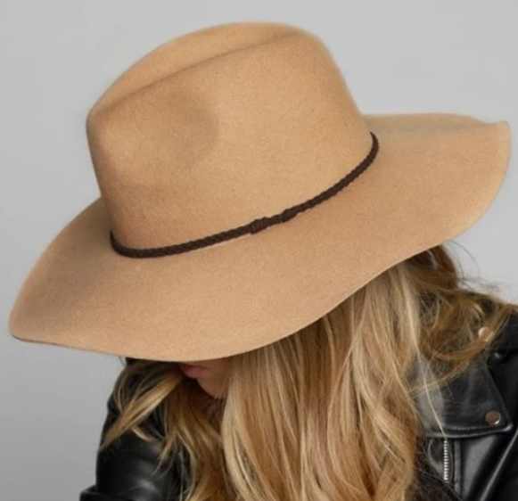 Camel Wide Brim Panama Hat