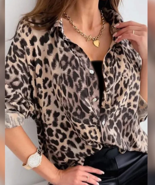 Cheetah Print Blouse