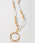 CLEAR GLASS METAL BALL LONG CHAIN