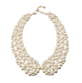 Cream Glass Pearl Collar Necklace