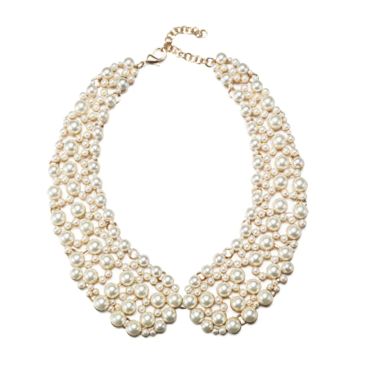 Cream Glass Pearl Collar Necklace