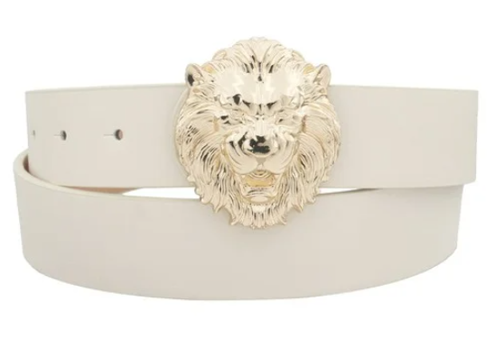 CREAM LION BELT