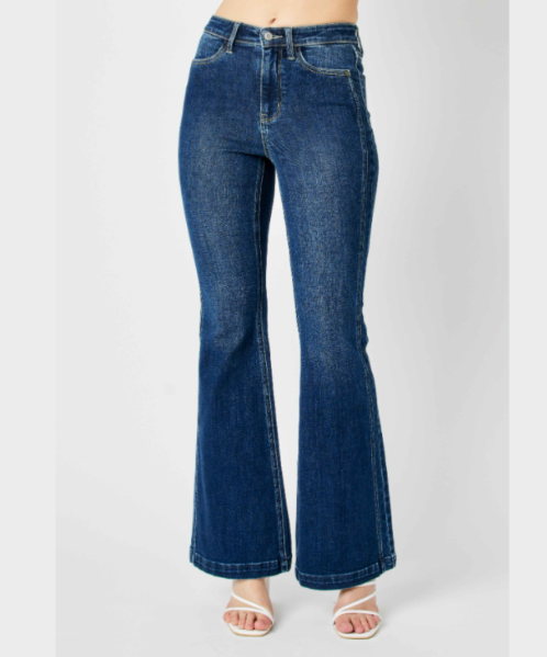 Dark Wash High Rise Flare Jeans