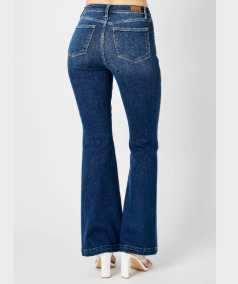 Dark Wash High Rise Flare Jeans
