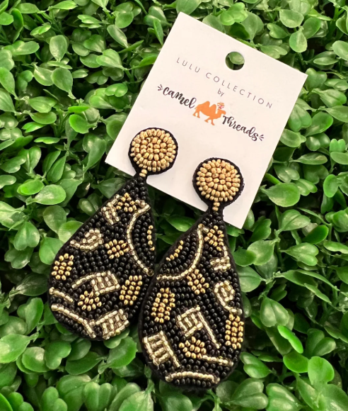 GOLD AND BLACK BEADED
