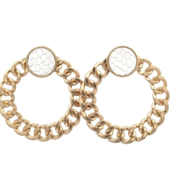 GOLD CHAIN HOOPS