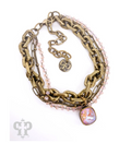 Gold Chain Link and Crystal Bracelet