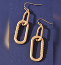 GOLD OVAL LINKED EARRING