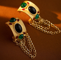 Gold Tasseled Cuff Earrings