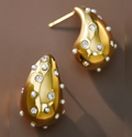 Gold-Dipped Raindrop Earrings